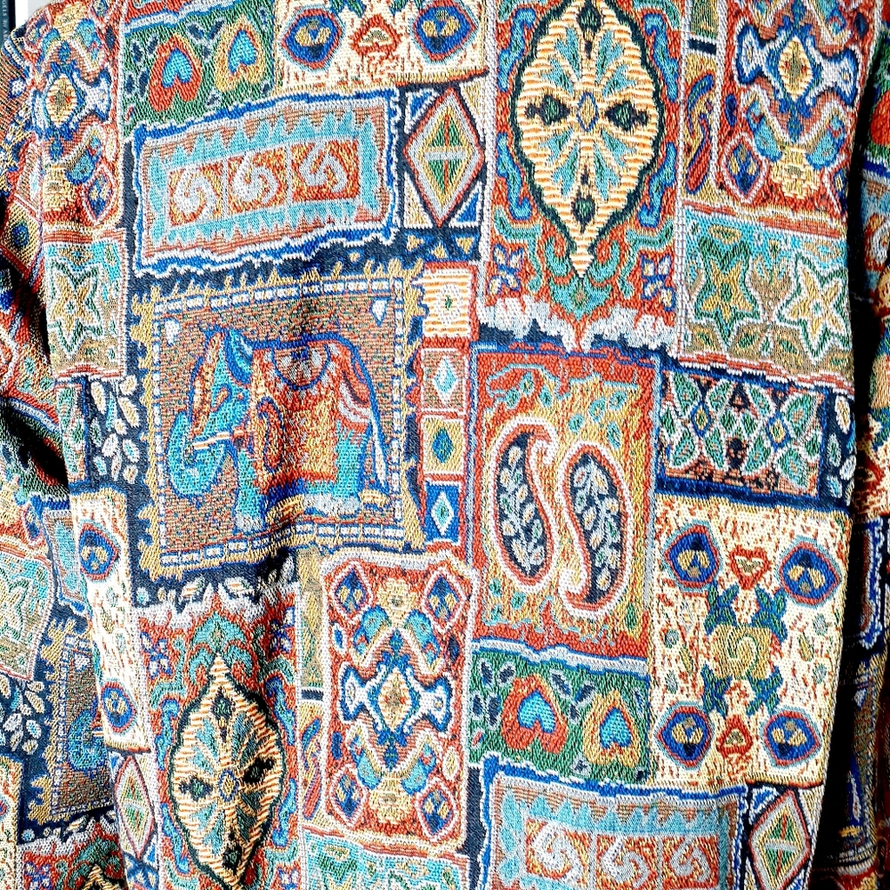VTG Two Twenty Collection Elephant Print Tapestry Jackets P845 - Picture 7 of 9